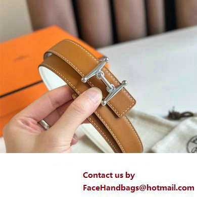 Hermes Mors H belt buckle  &  Reversible leather strap 24 mm 12 2023